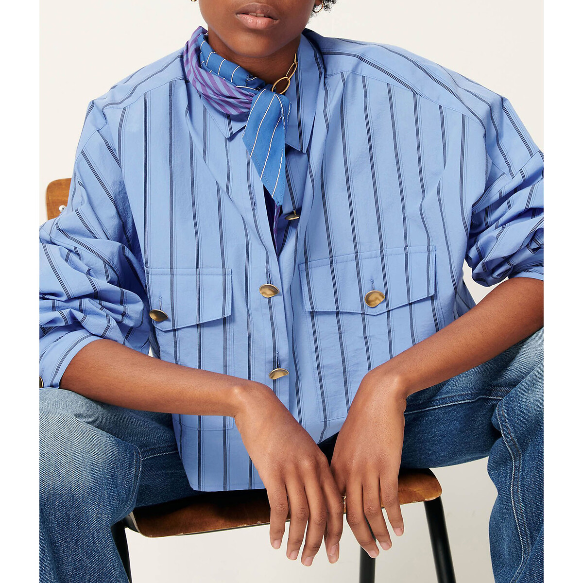 SESSUN<br>Camisa de manga comprida com listras largas, BALANCA