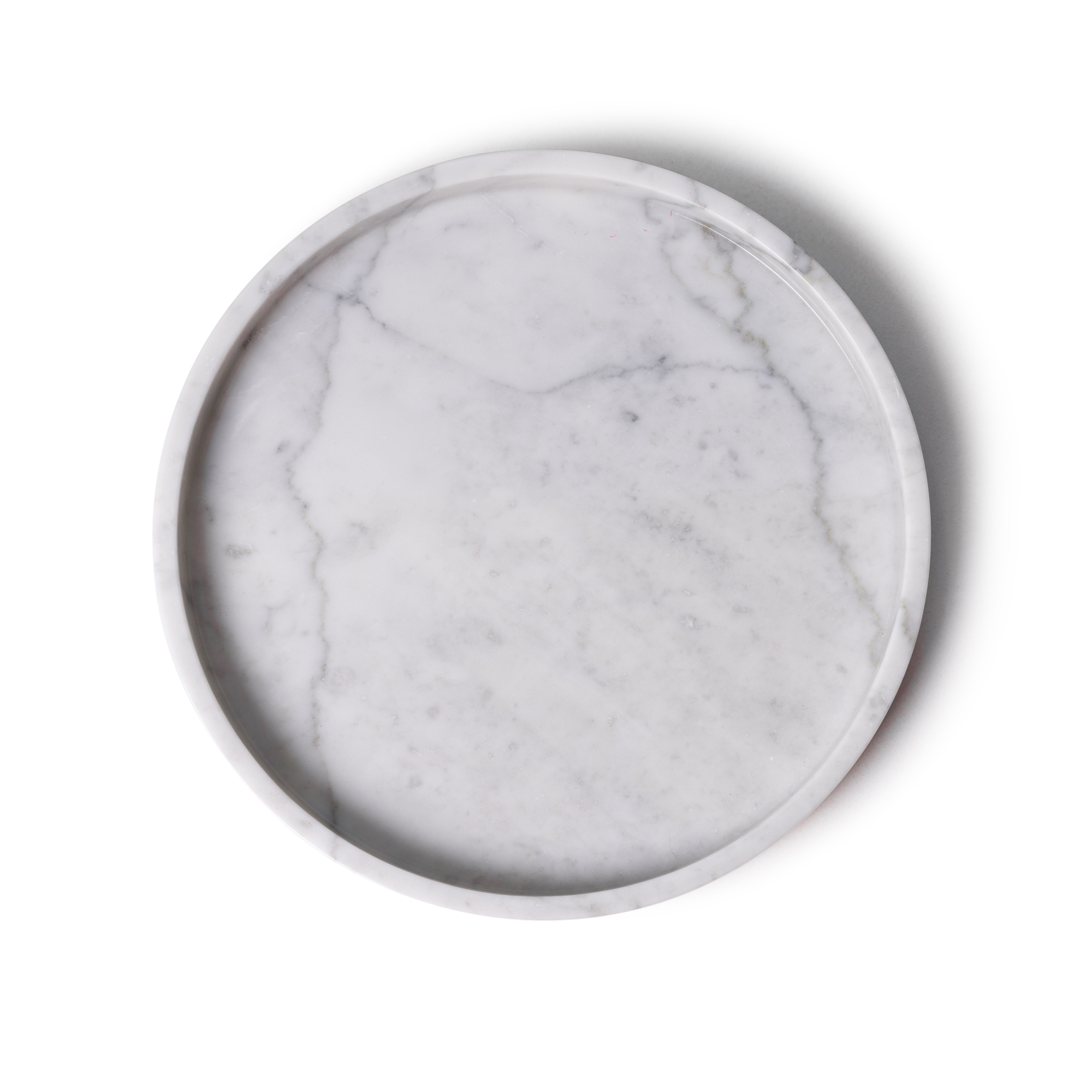 Marmer dienblad rond met rand tray Ø30cm wit