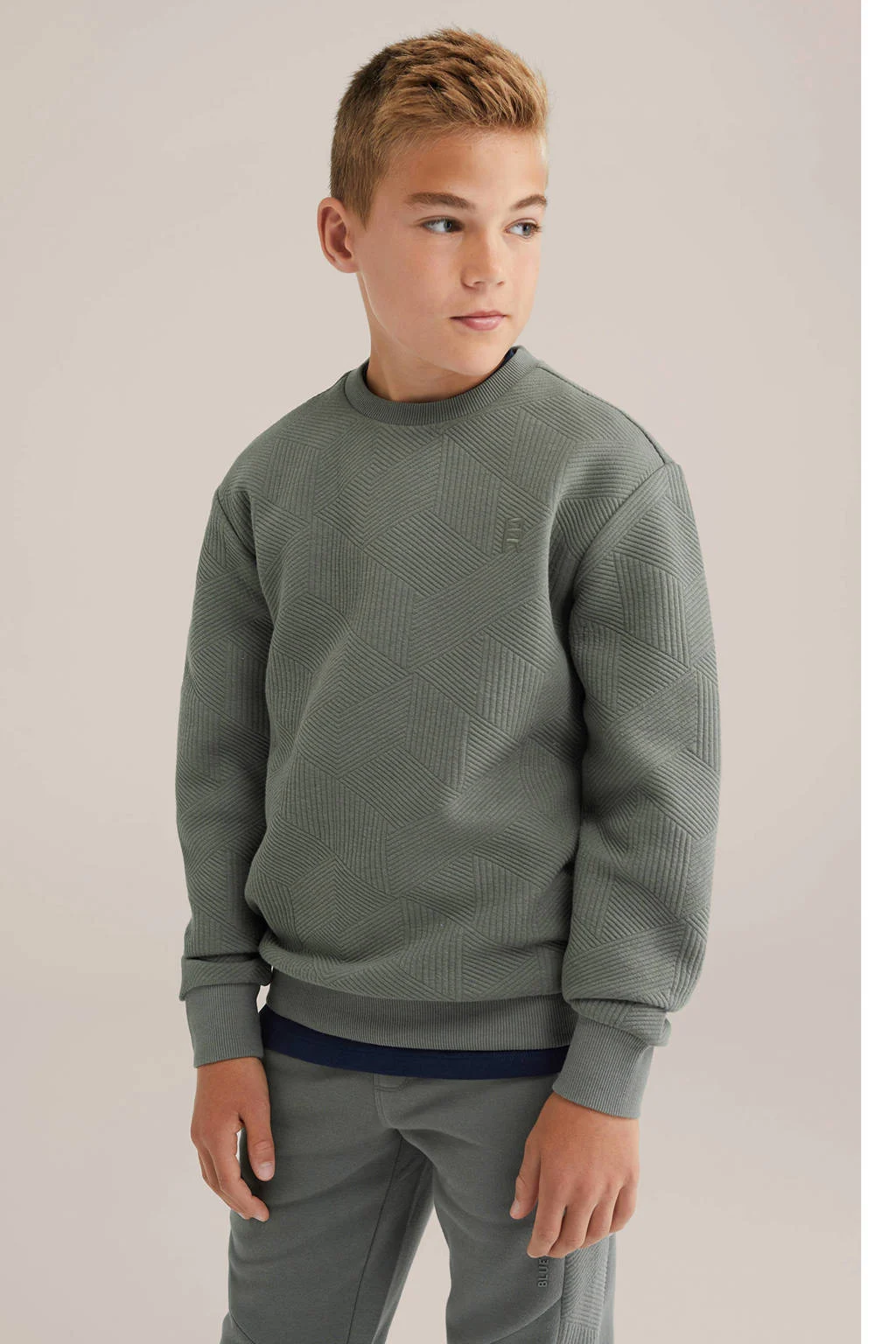 WE Fashion Blue Ridge sweater grijsgroen