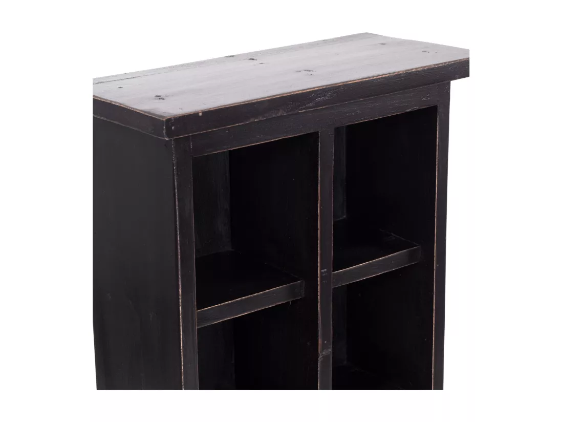 CD ET ÉTAGÈRE À LIVRES NATURE Bois de recyclage massif, avec 10 compartiments 09 voodoo - schwarz