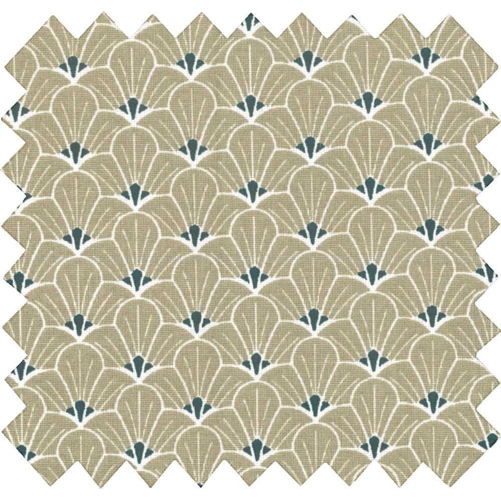 Coupon Tissu 50 Cm Graphique Beige Ex1080