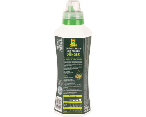 COMPO vloeibare meststof voor kamerplanten en palmen met extra kalium en ijzer, 1L