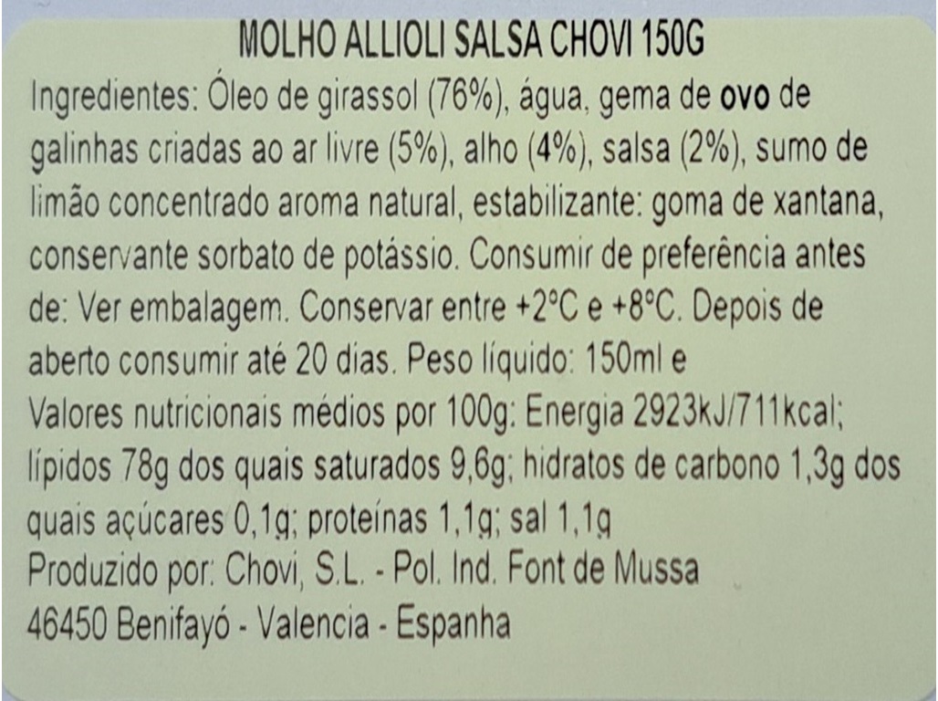 ALI OLI CHOVI SALSA 150ML