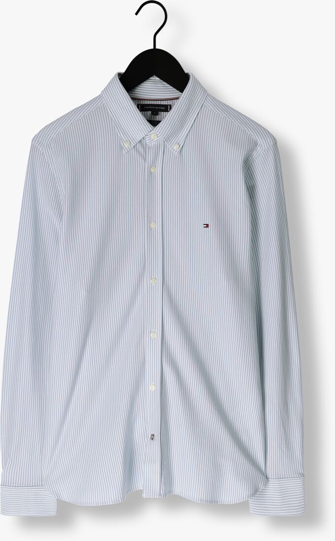 TOMMY HILFIGER lichtblauwe tommy hilfiger klassiek overhemd 1985 knit stripe sf shirt