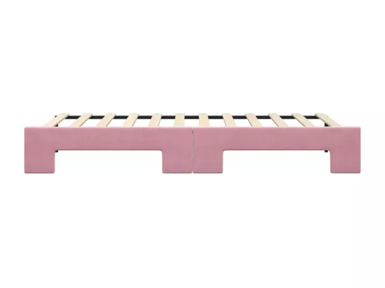 Lit de jour avec gigogne sans matelas rose 90x200 cm