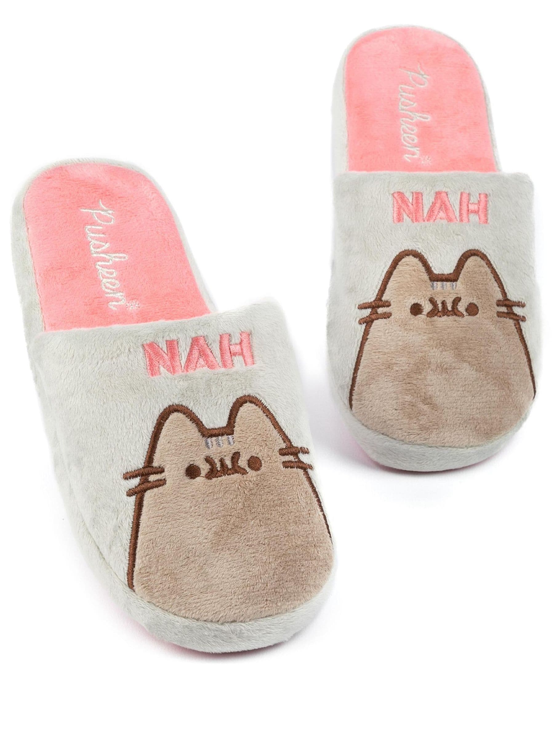 Grijs met Pusheen-kat - Vanilla Underground Adult Winter Slippers