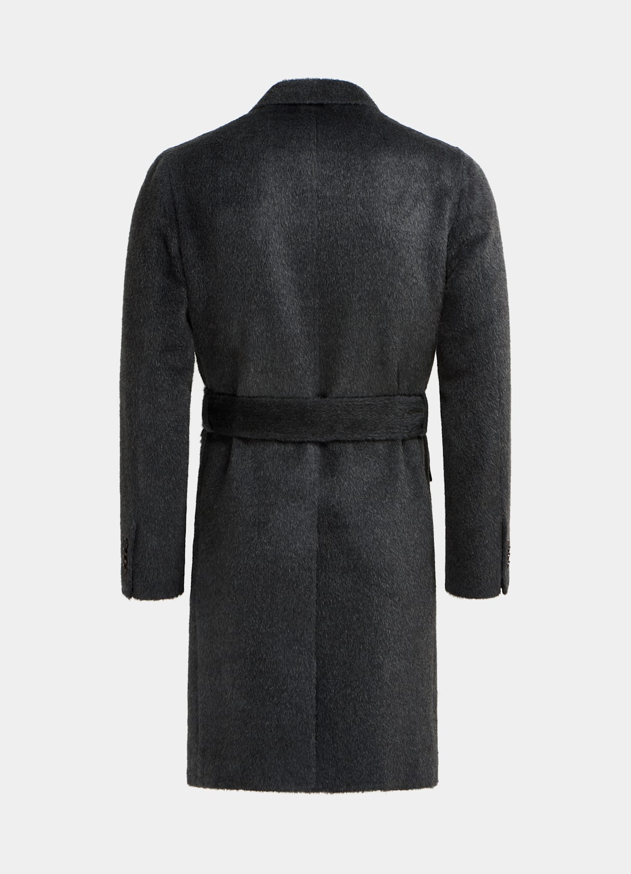 Manteau ceinturé gris foncé
