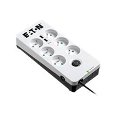 EATON PB6UF - Multiprise parafoudre 6 prises + 2 port USB - parasurtenseur 2500 W
