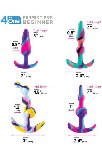 Colorful Silicone Butt Plug Training Set Buttplugg