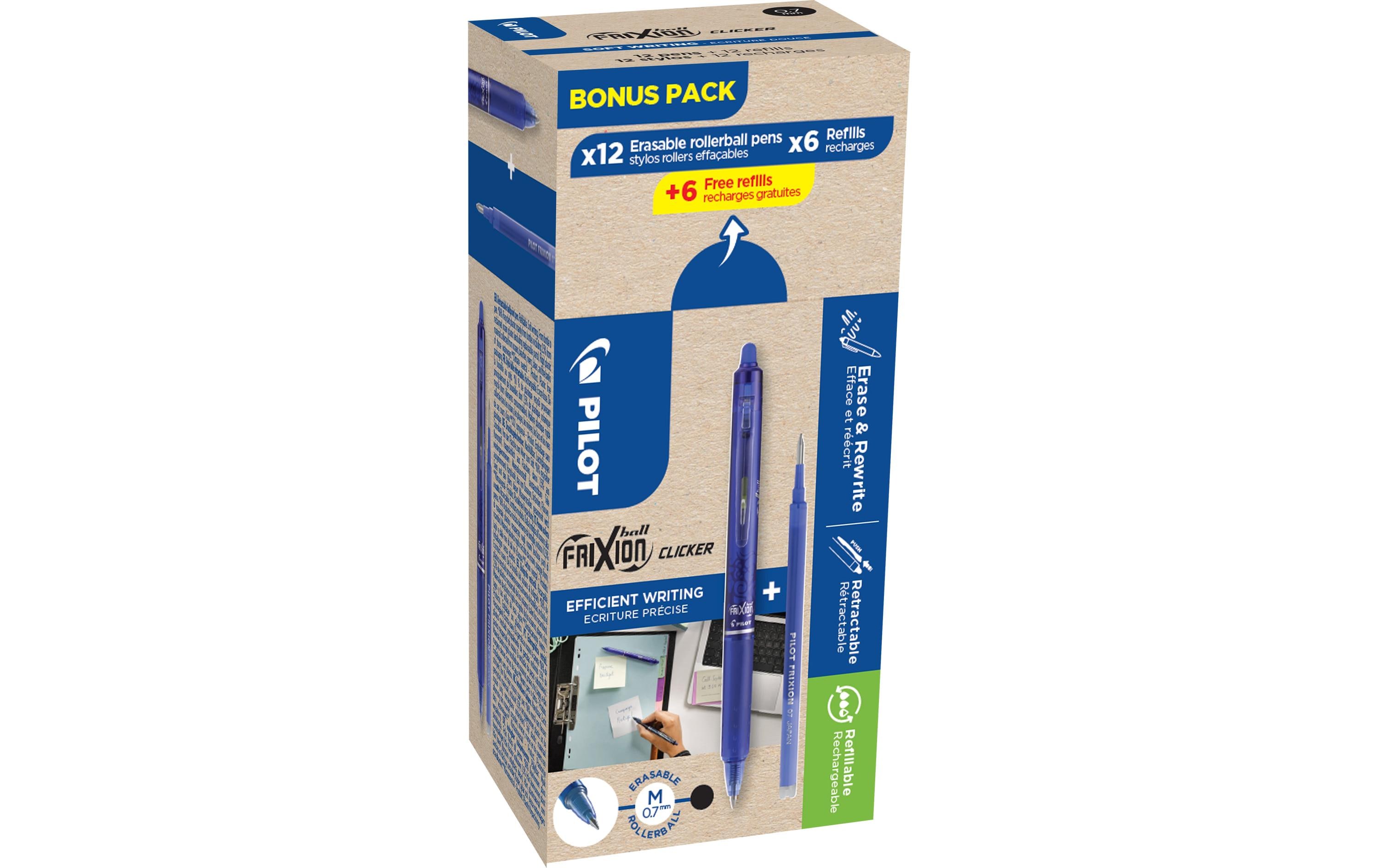 Rollerball FriXion Clicker 0.7 mm, SchwarzTintenroller mit löschbarer Geltinte
