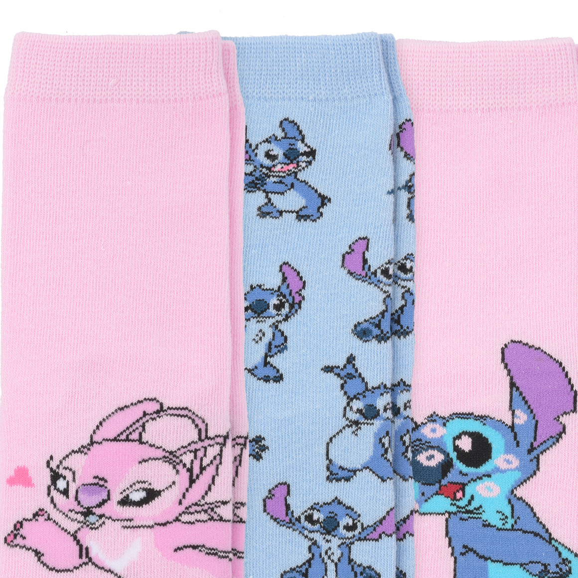 Topolino 3 Paar Disney Stitch Socken im Set rosa / hellblau