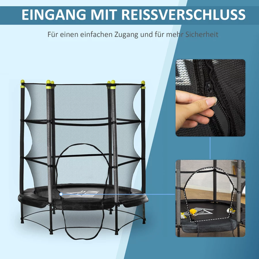 HOMCOM Trampolin mit Sicherheitsnetz schwarz