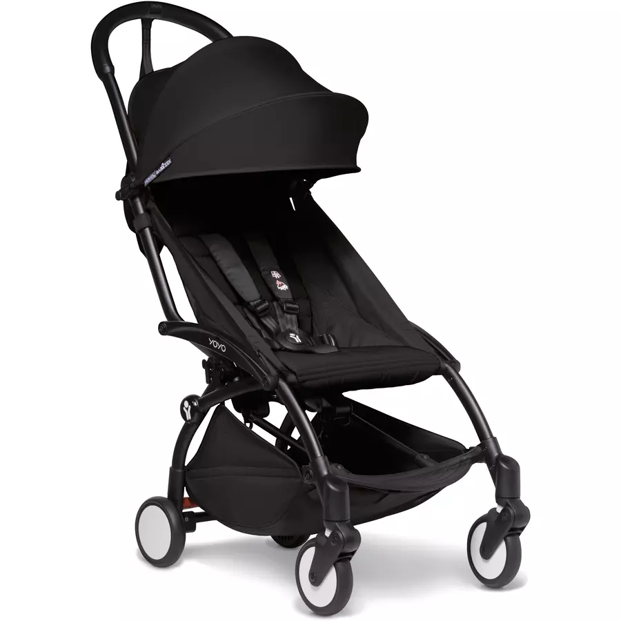 BABYZEN Kinderwagen YOYO2 6+ Black mit Textilset Black und Backpack YOYO Black