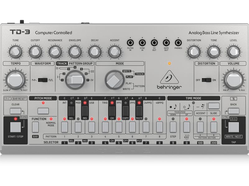 Behringer Synthesizer Analog Bass Line TD-3-SR Silber Analoger Bass Line Synthesizer