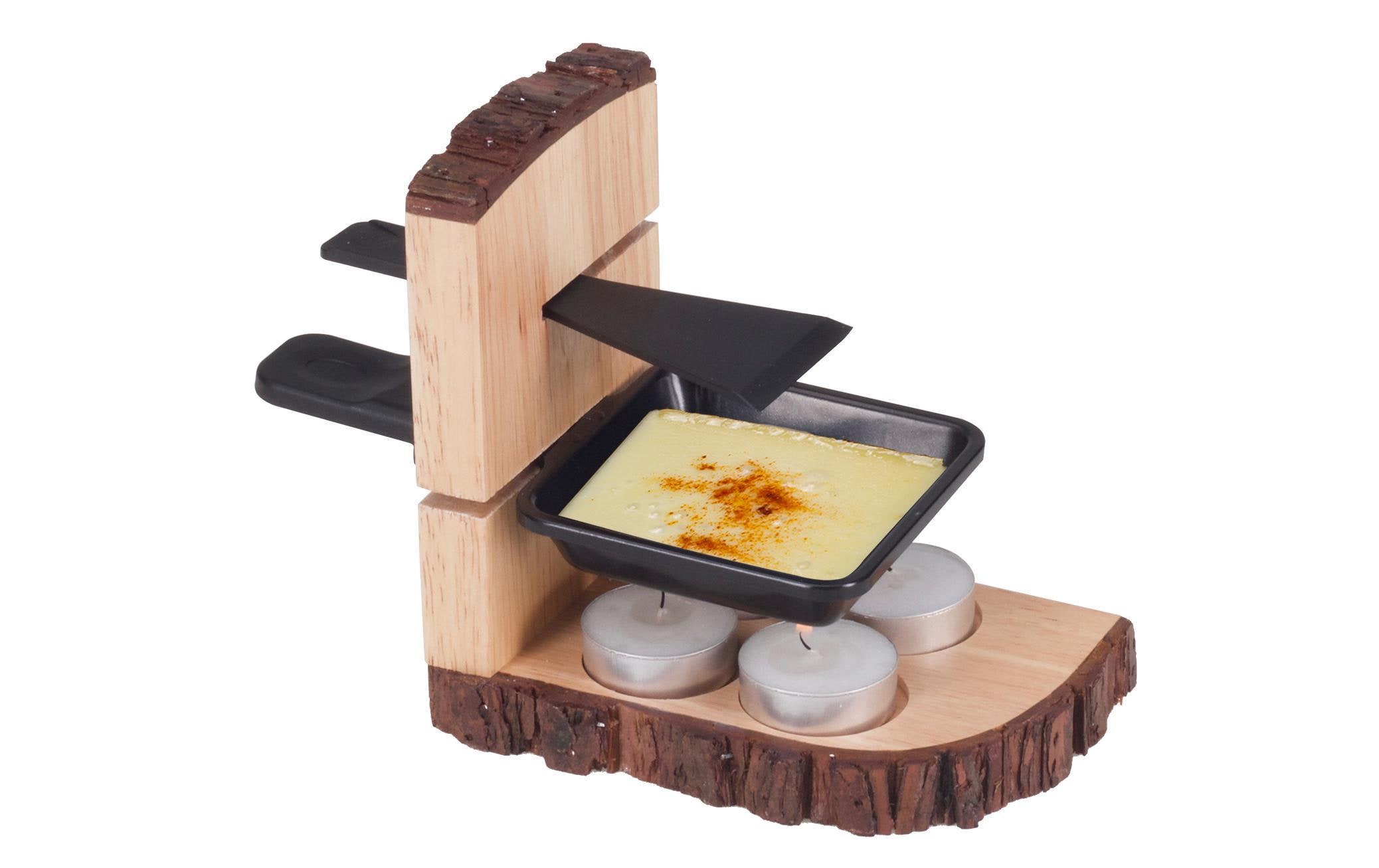 Teelicht-Raclette Nouvel Raclette Single Wood BraunUnkomplizierter Raclettegenuss