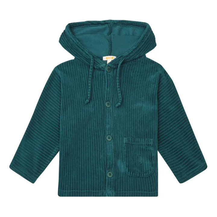 GOLD, Olalala Sweat Capuche Coton Bio Velours Côtelé Hagar | Vert sapin