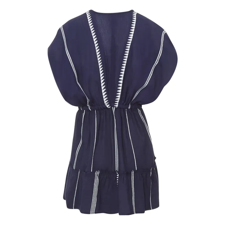 Lemlem Robe Courte Plunge Neck Nunu | Bleu marine