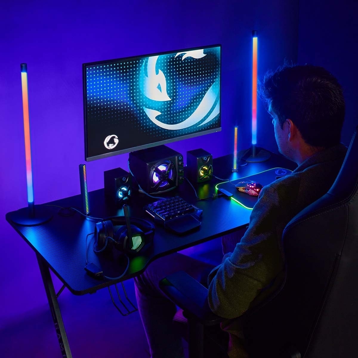 Nedis Gaming musematte | Gummi / Mikrofiber | Sort