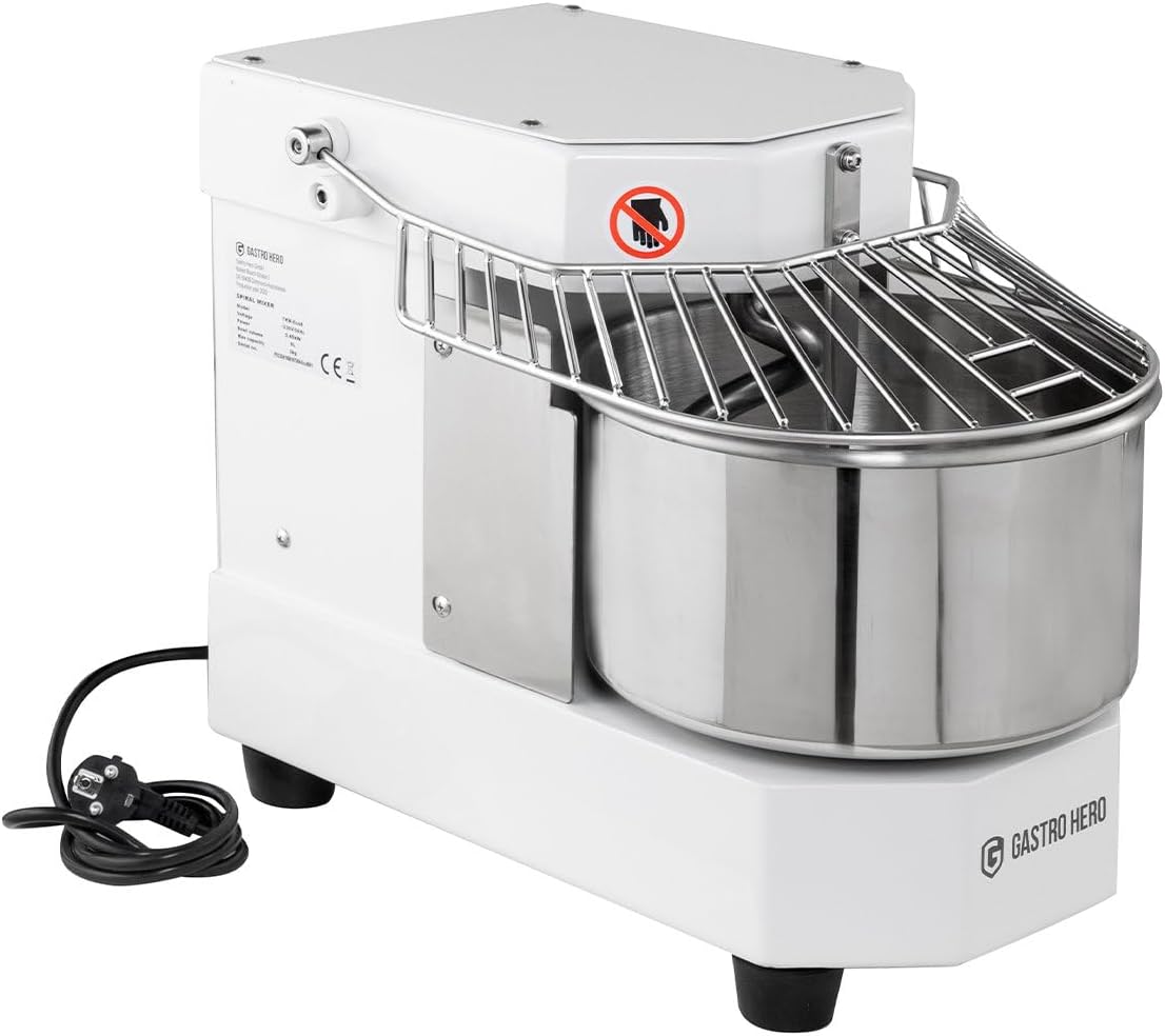 Teigknetmaschine 8 L I Knetmaschine Pizzateig für Gastronomie I Spiralteigmaschine mit Timer I Knetmaschine Brotteig I Teigrührmaschine