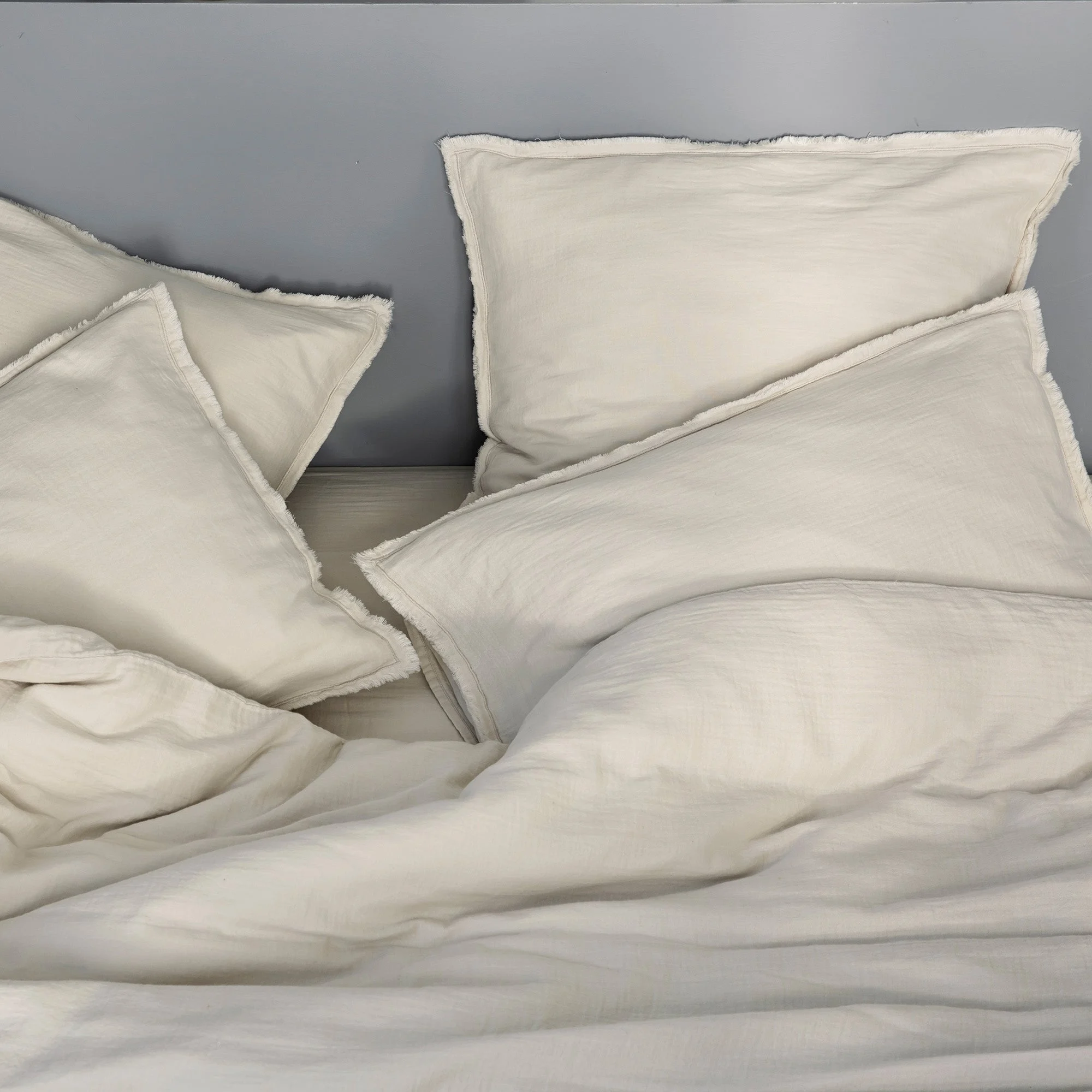 LOU - Lot de 2 taies d'oreiller | Beige