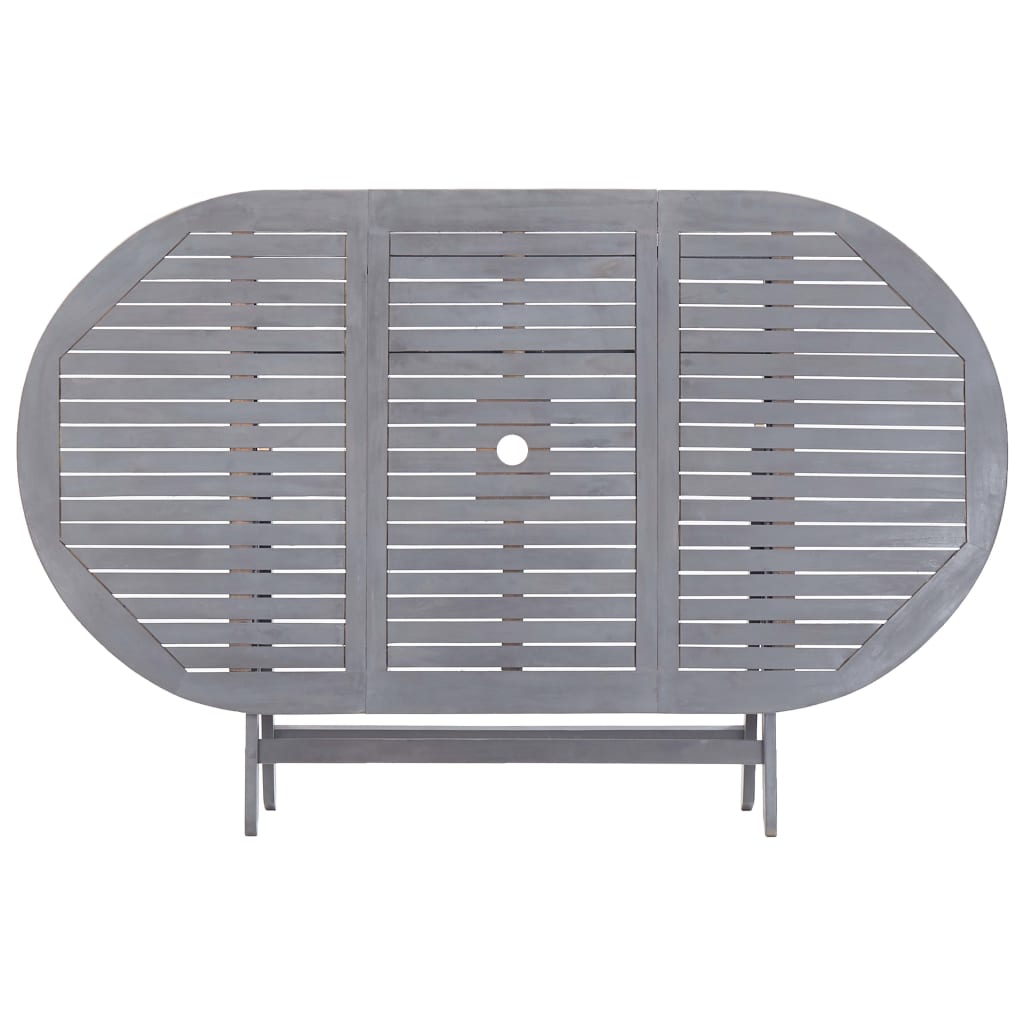 Mobilier à dîner de jardin 7 pièces bois d'acacia massif gris