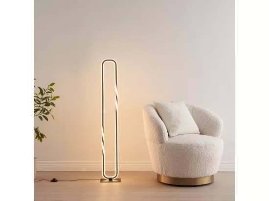 Lampadaire design rectangle noir LED dimmable - Powell