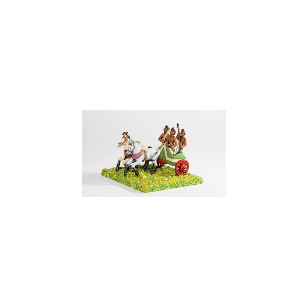 Classical Indian: Two horse Chariot with driver, archer & javelinman