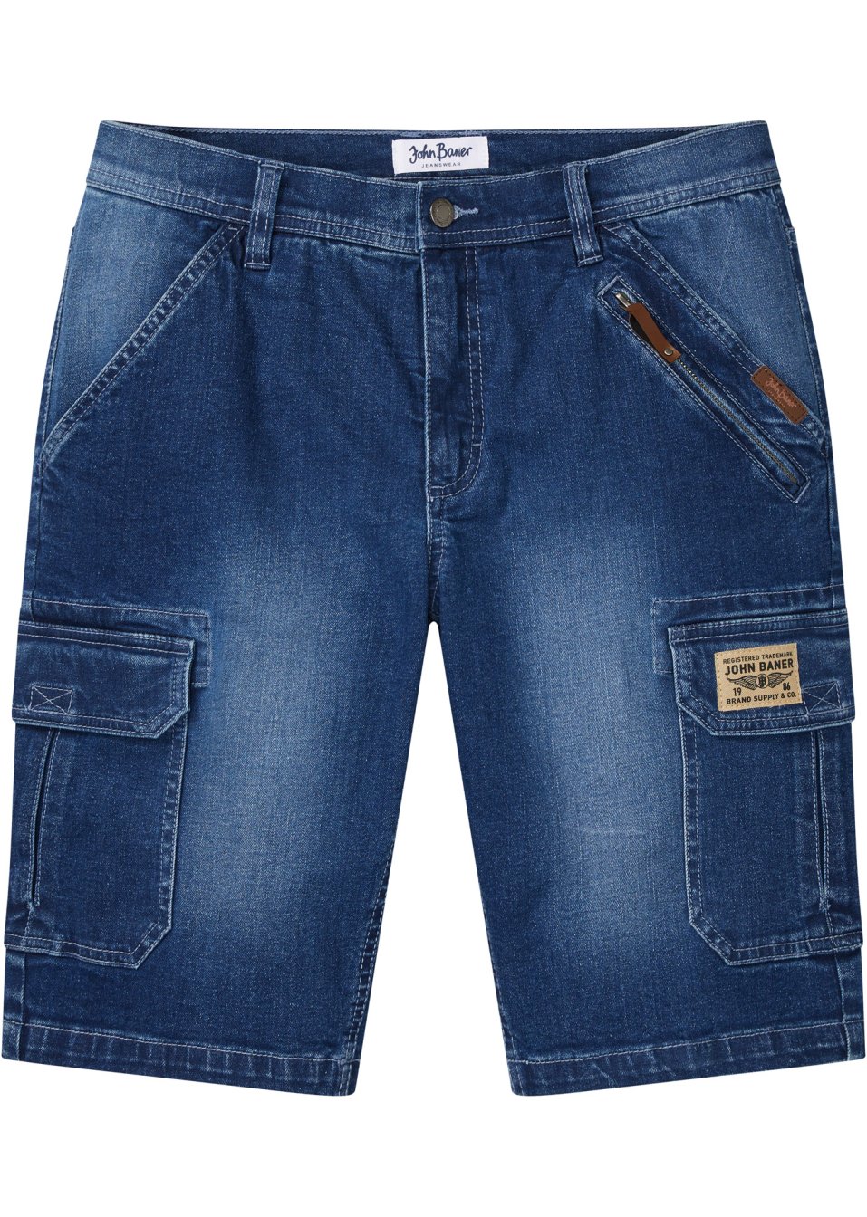 Bermuda en jean extensible, Regular Fit