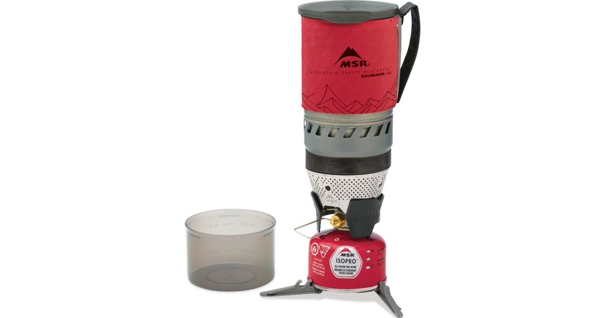 MSRWindBurner Personal Stove System 1L gaskooktoestel  (Grijs/rood)