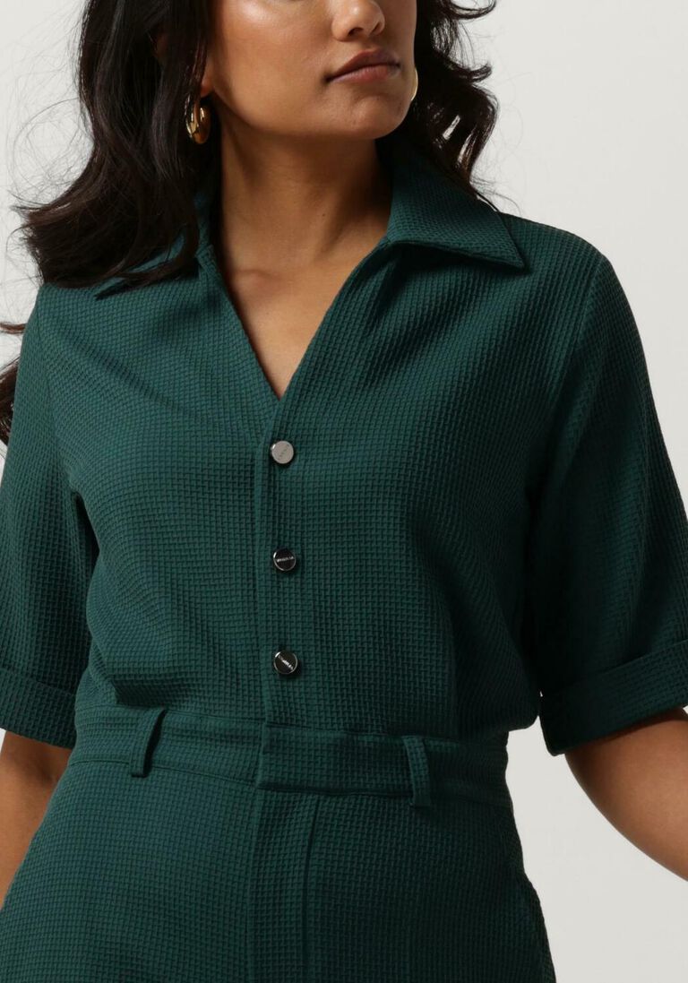 VANILIA groene vanilia jumpsuit wafel playsuit