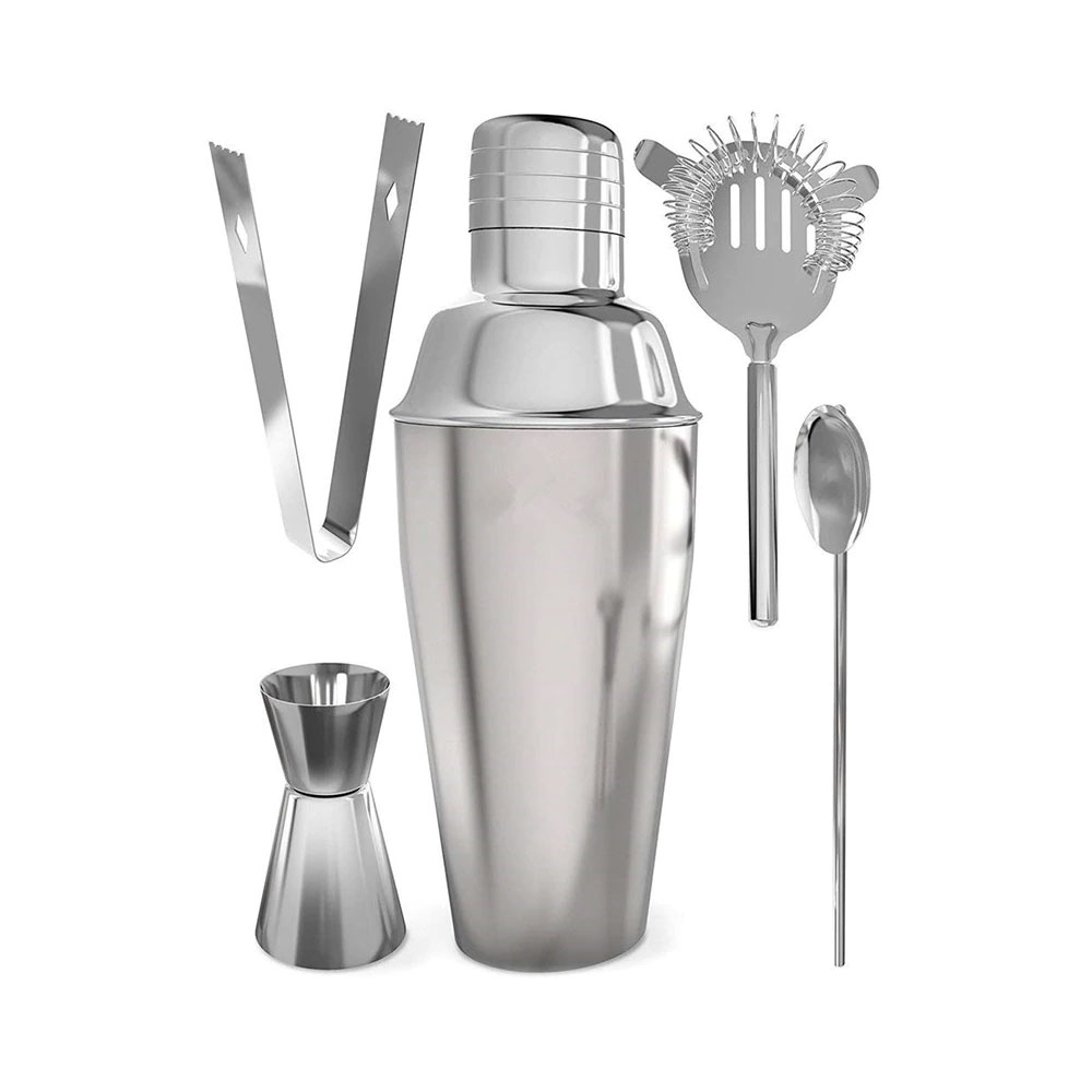 (5-tlg. Set) 0.55L Edelstahl Cocktail Mixer Bar Shaker Kit