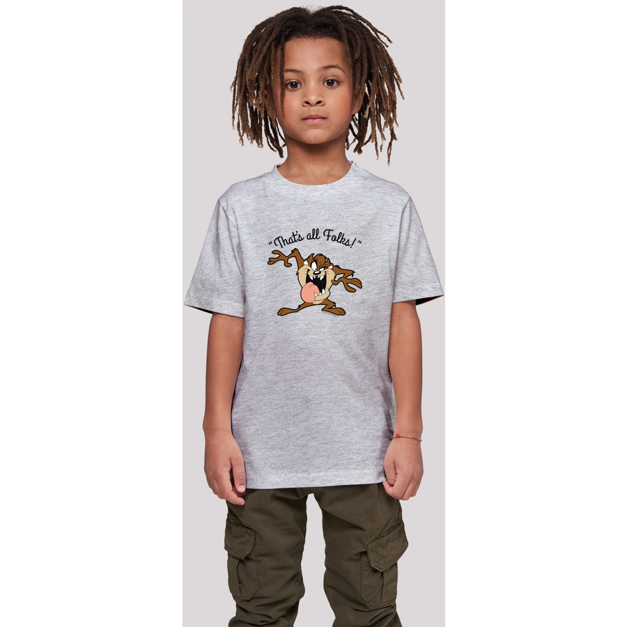 F4NT4STIC T-Shirt Looney Tunes Taz That's All Folks heather grey