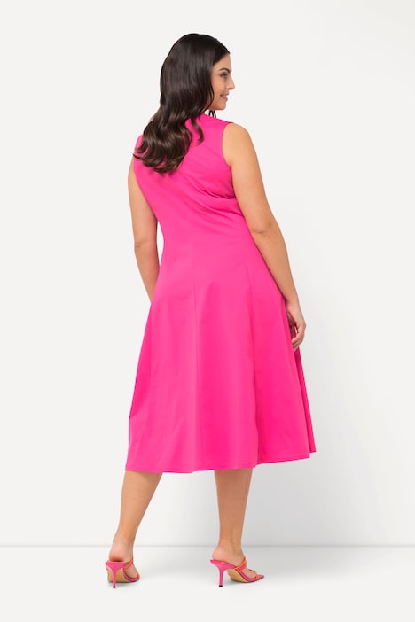 Midikleid, A-Linie, Rundhals, ärmellos, Taschen