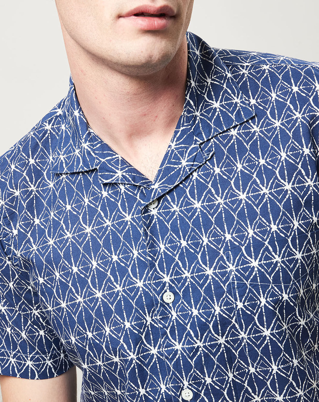 Hartford Chemise slim Slam imprimé bleu/blanc