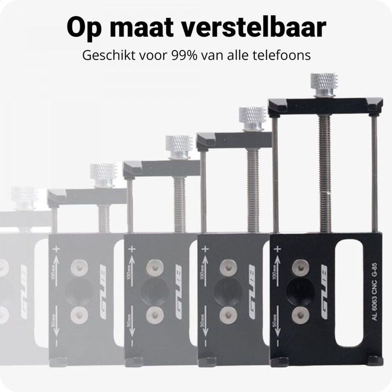 GUB - Universele Fiets Telefoonhouder - Smartphone - Zwart - Aluminium