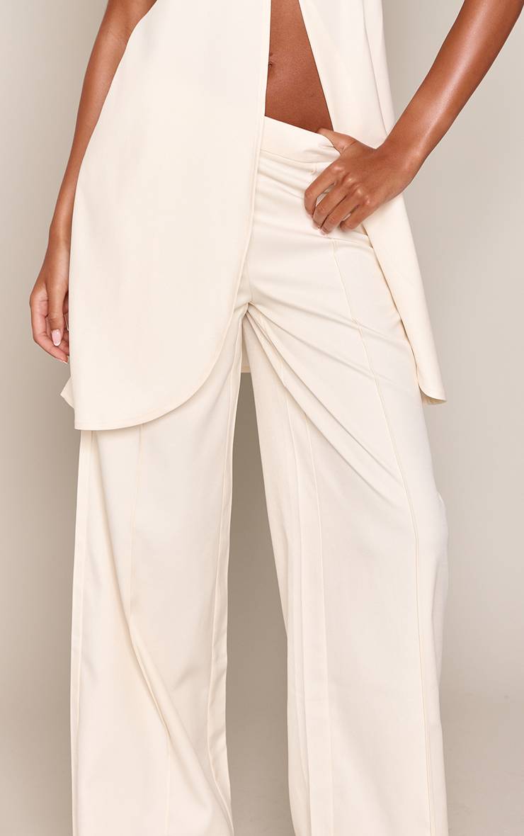 Butter Cream Pantalon Taille Mi-haute Ajusté Crème Tall Co-ord