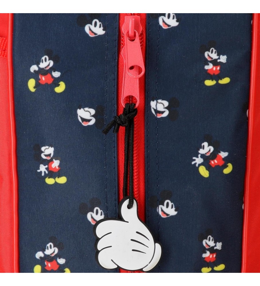 Mochila Joumma Bags Guardera Mickey Mouse Fashion adaptável vermelha