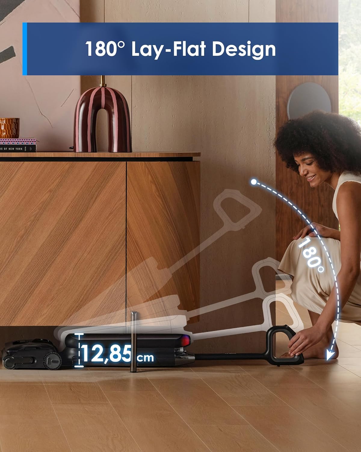 Tineco Floor One S9 Artist Stilvoller Nass Trockensauger, 22kPa Nasssauger, 360° SmoothDrive, Anti-Tangle, 85°C Flashdry-Selbstreinige, 50min Laufzeit, Beidseitige Reinigung, 180° Lay-Flat Staubsauger