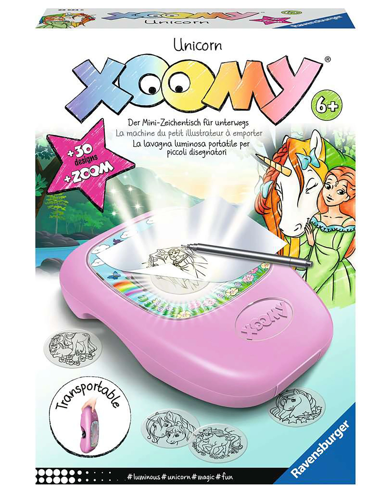 Mini-Zeichentisch XOOMY® MIDI UNICORN in pink
