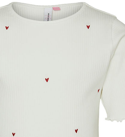 Vero Moda Girl T-shirt - VmLavender - Snow White/Fine Whirl Embr