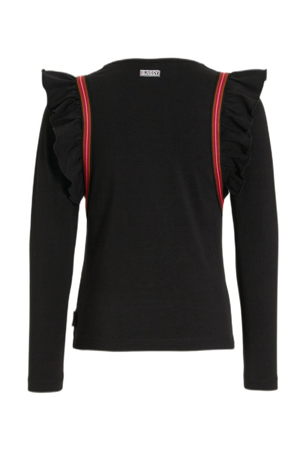 B.Nosy longsleeve met ruches zwart/roze