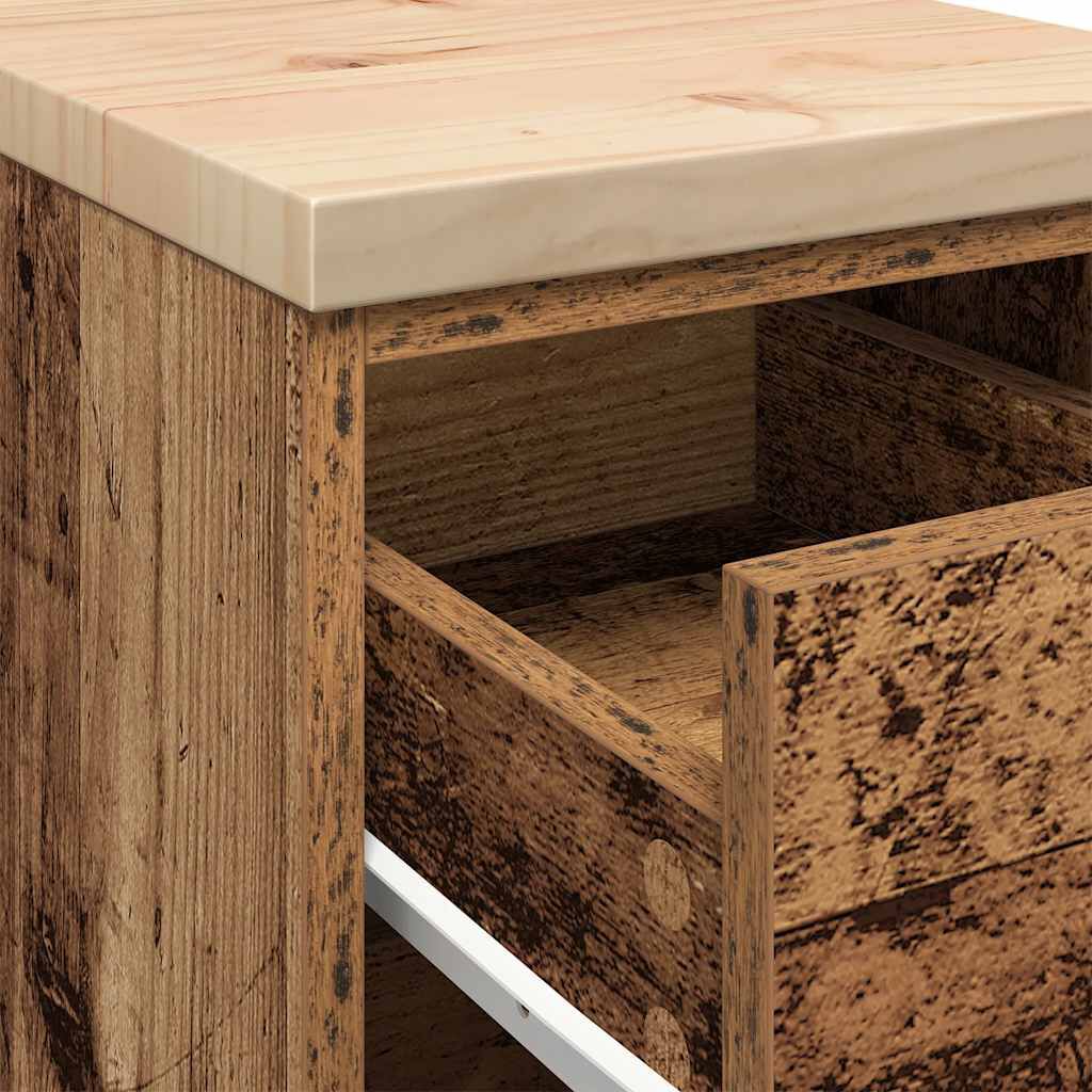 vidaXL Garagekast antiek hout 30x51x85 cm