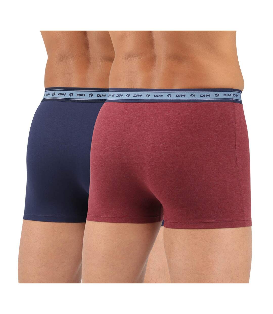 Lot x2 Boxers Bleu/Rouge Homme Dim