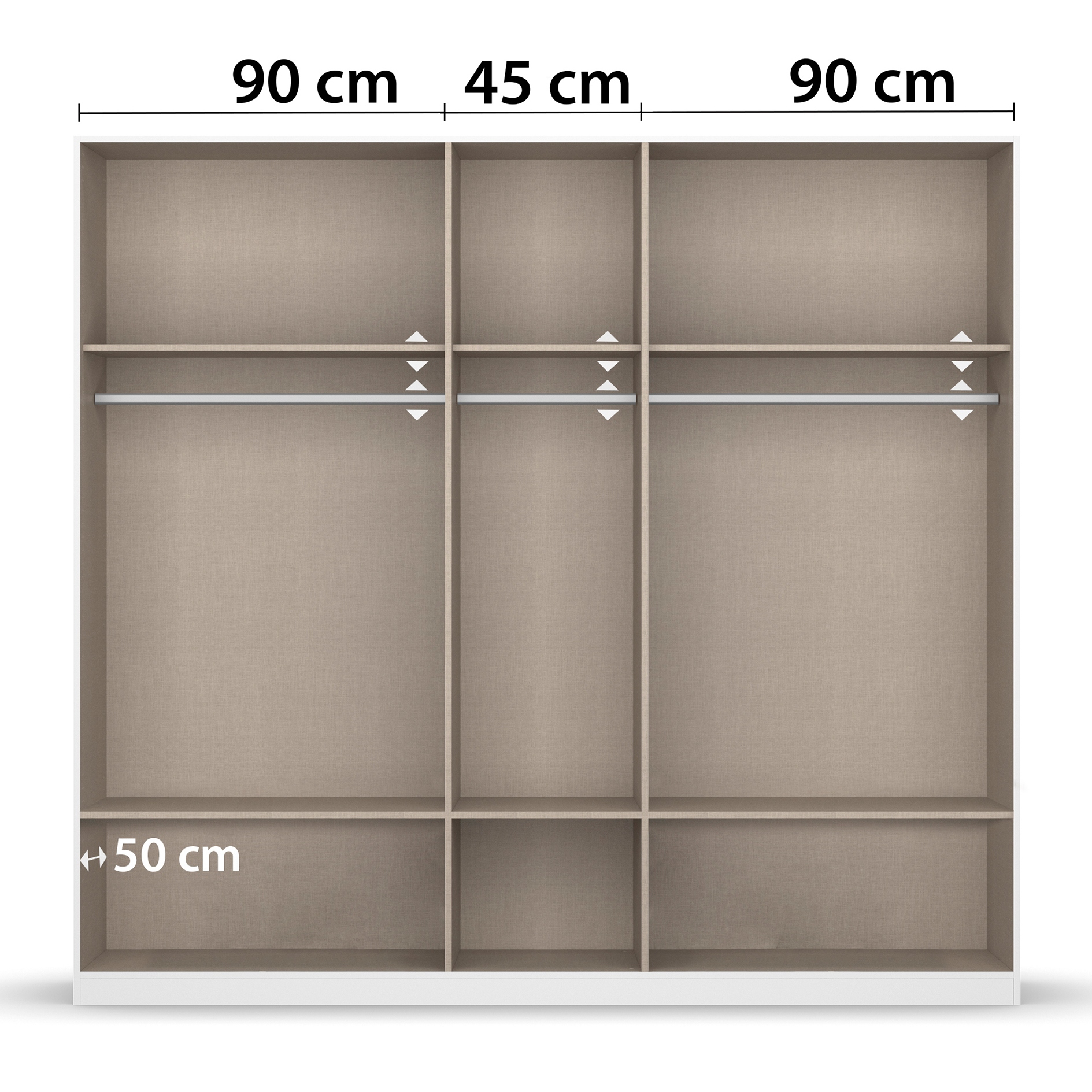 Drehtürenschrank - grau-metallic-Artisan Eiche - 226 cm
