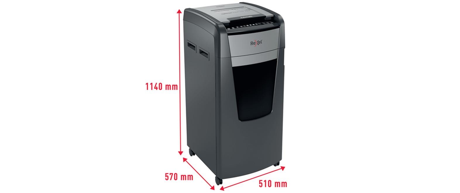 Aktenvernichter Rexel Optimum AutoFeed+ 750M, P-5<br>Automatischer Schredder (auto) für sichere Vernichtung vertraulicher Unterlagen (bis zu 750 Blatt)