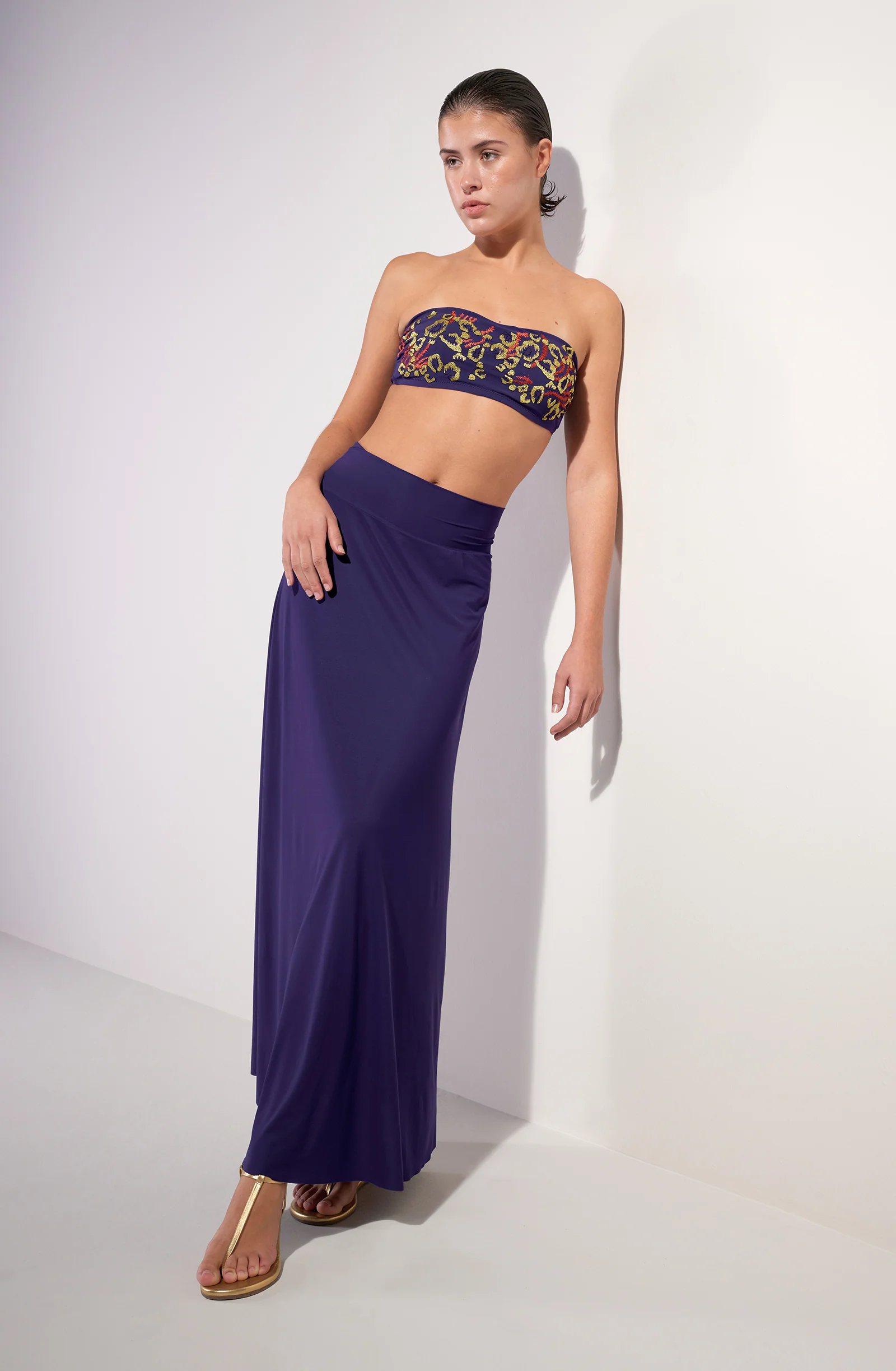 jaya Jupe longue en voile léger purple Purple