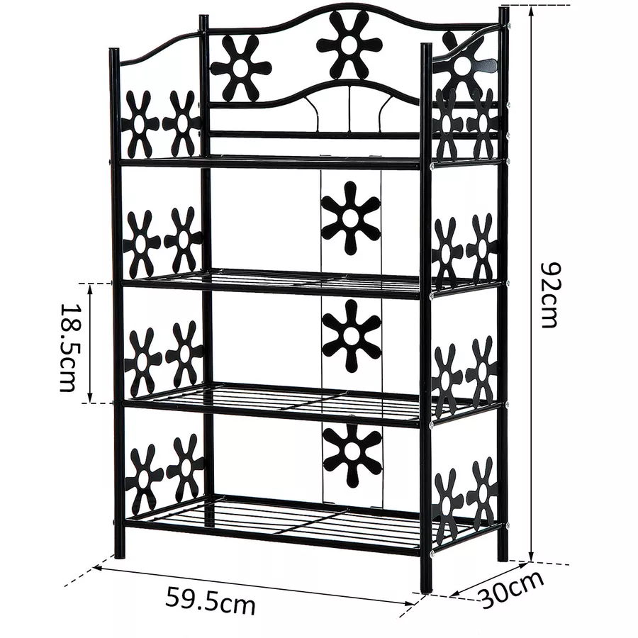 HOMCOM Standregal mit 4 Etagen schwarz