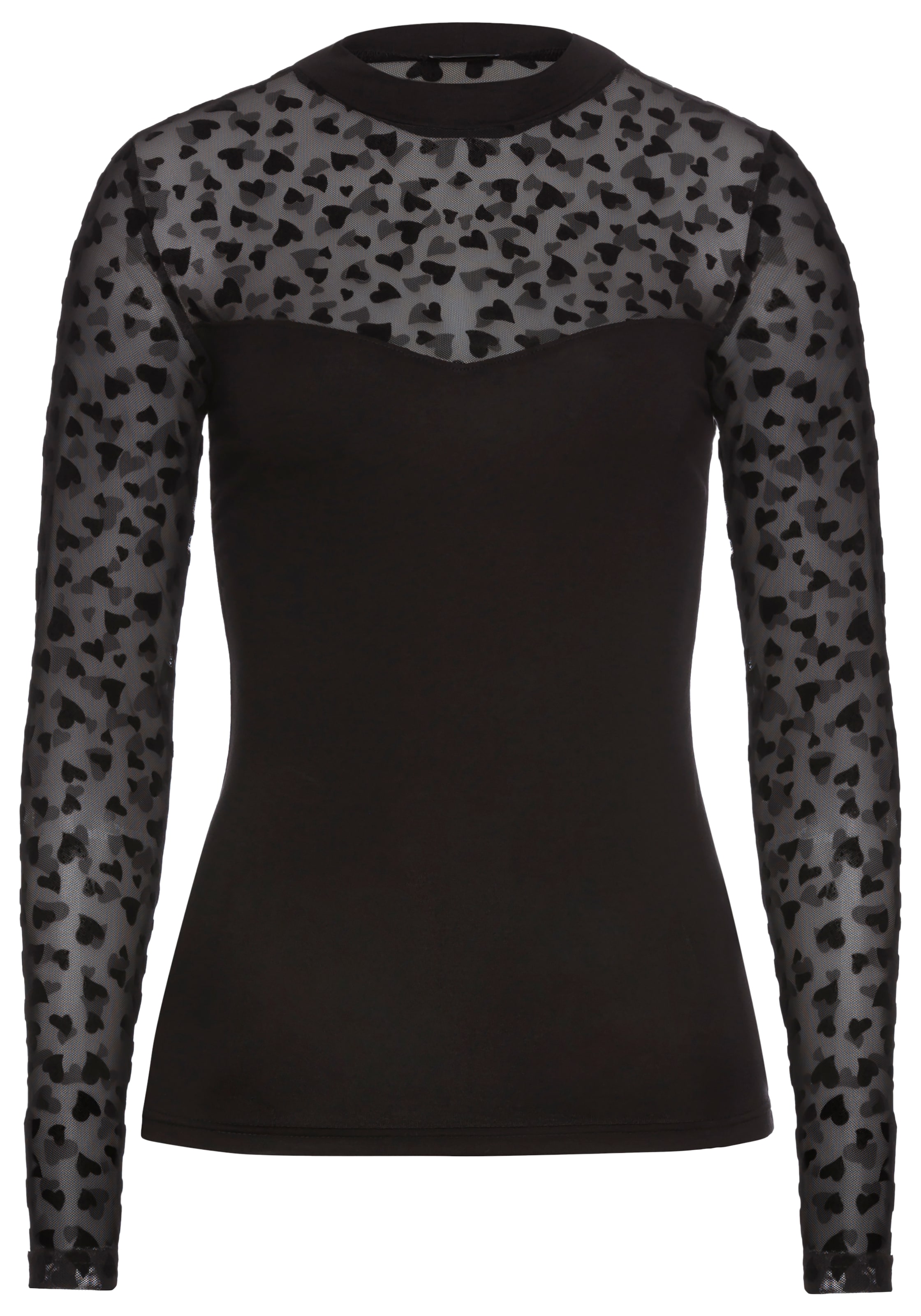 Laura Scott Langarmshirt , mit verspieltem Mesheinsatz