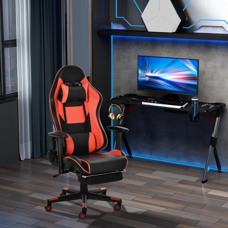 Vinsetto Gaming Stuhl mit Fußstütze bunt