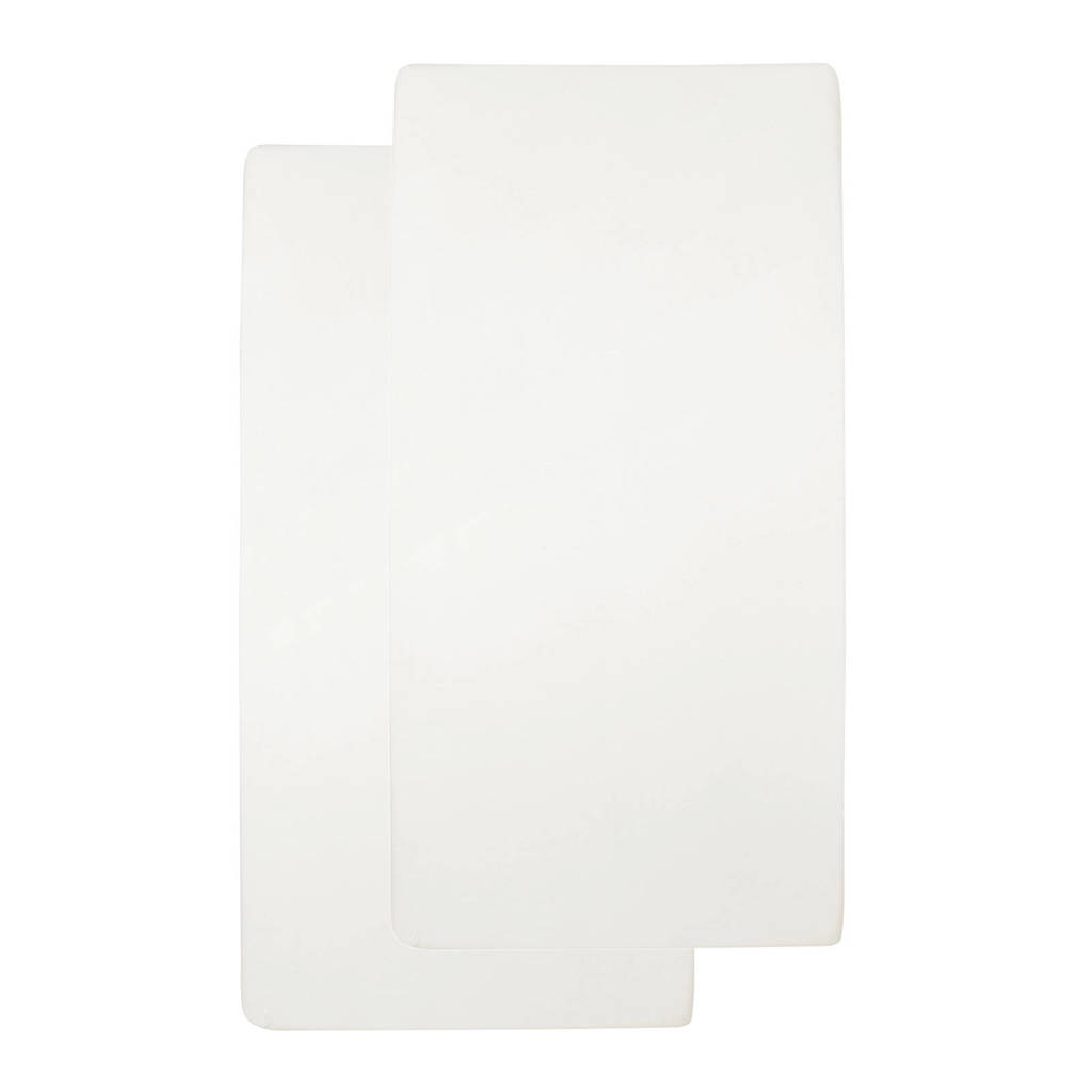 katoenen jersey hoeslaken wieg 40x80/90 cm (set van 2) offwhite